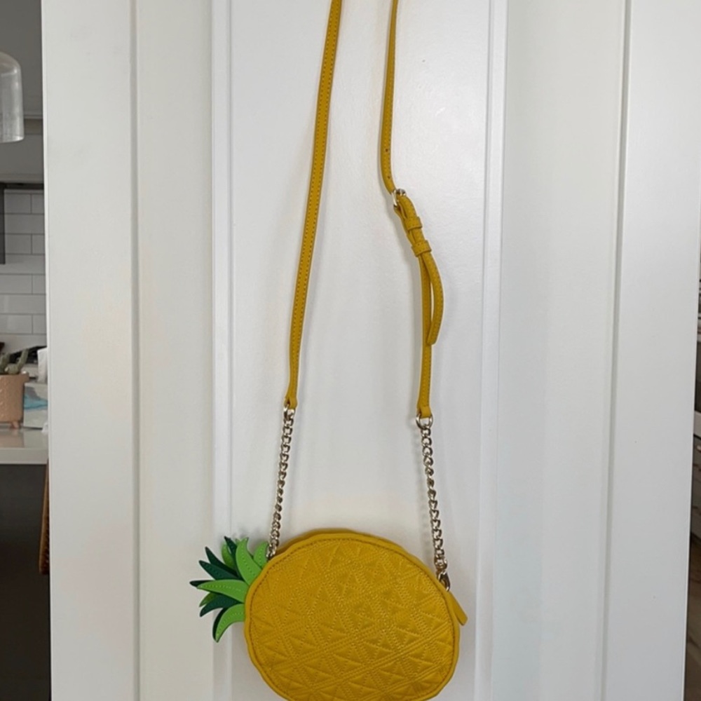 Kate Spade Wing It Pineapple🍍kitsch cruise Tropical Crossbody Beach Tiki 🦄RARE🦄 - Picture 2 of 7
